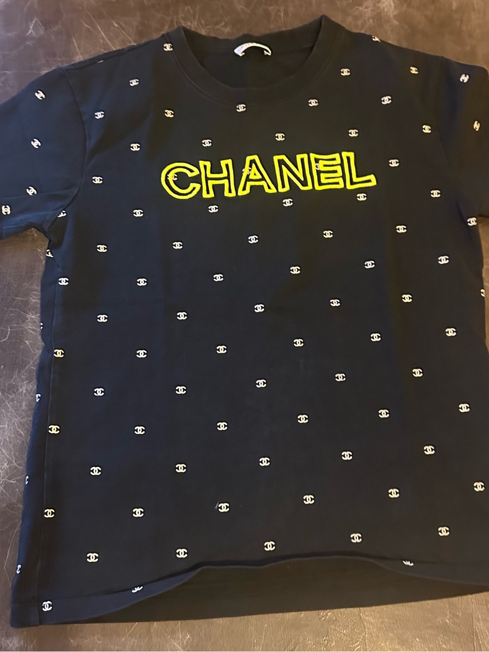 CC Black Tee with Neon Yellow Logo